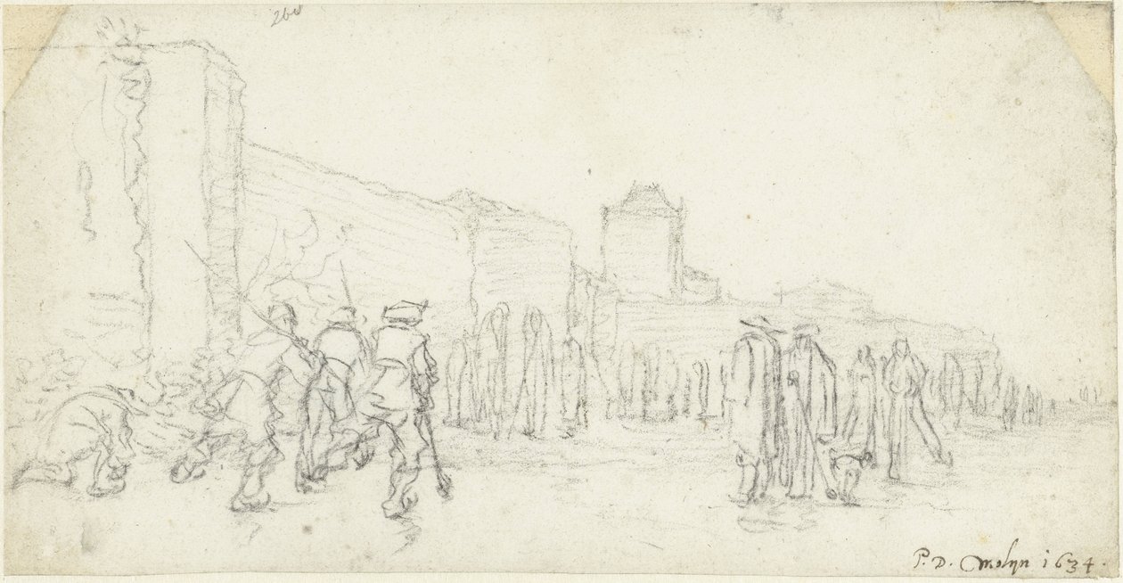 Ledová zábava v Zijlpoort v Haarlemu od Gerard ter Borch (II)