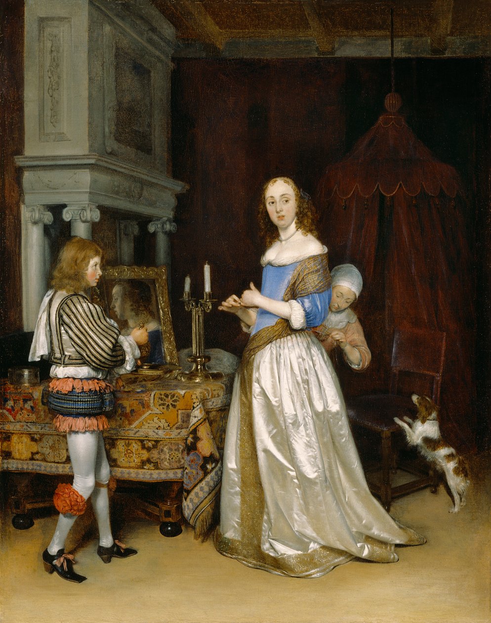 Dáma na její toaletě, kolem roku 1660 od Gerard ter Borch