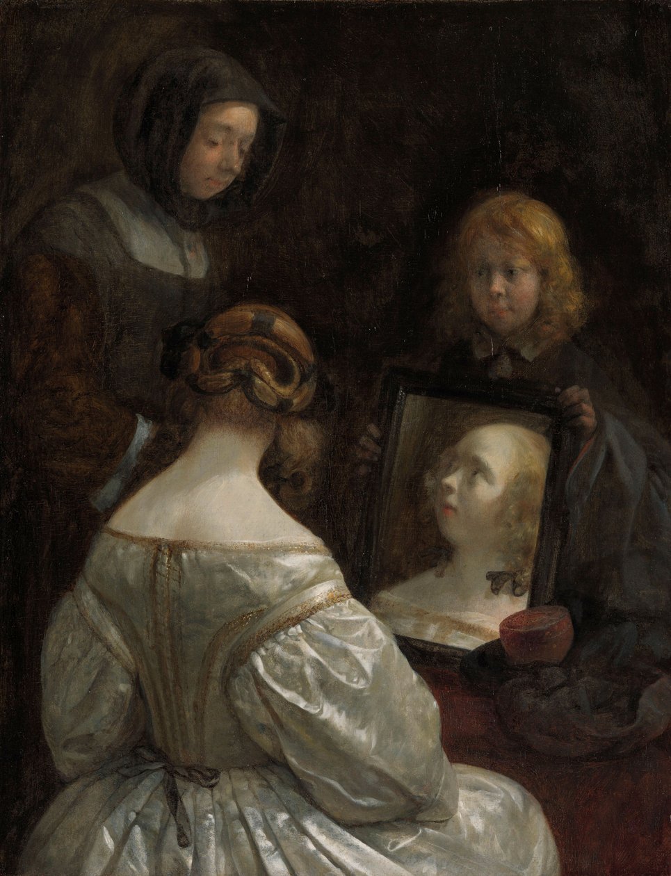 Žena u zrcadla, c. 1652 od Gerard ter Borch