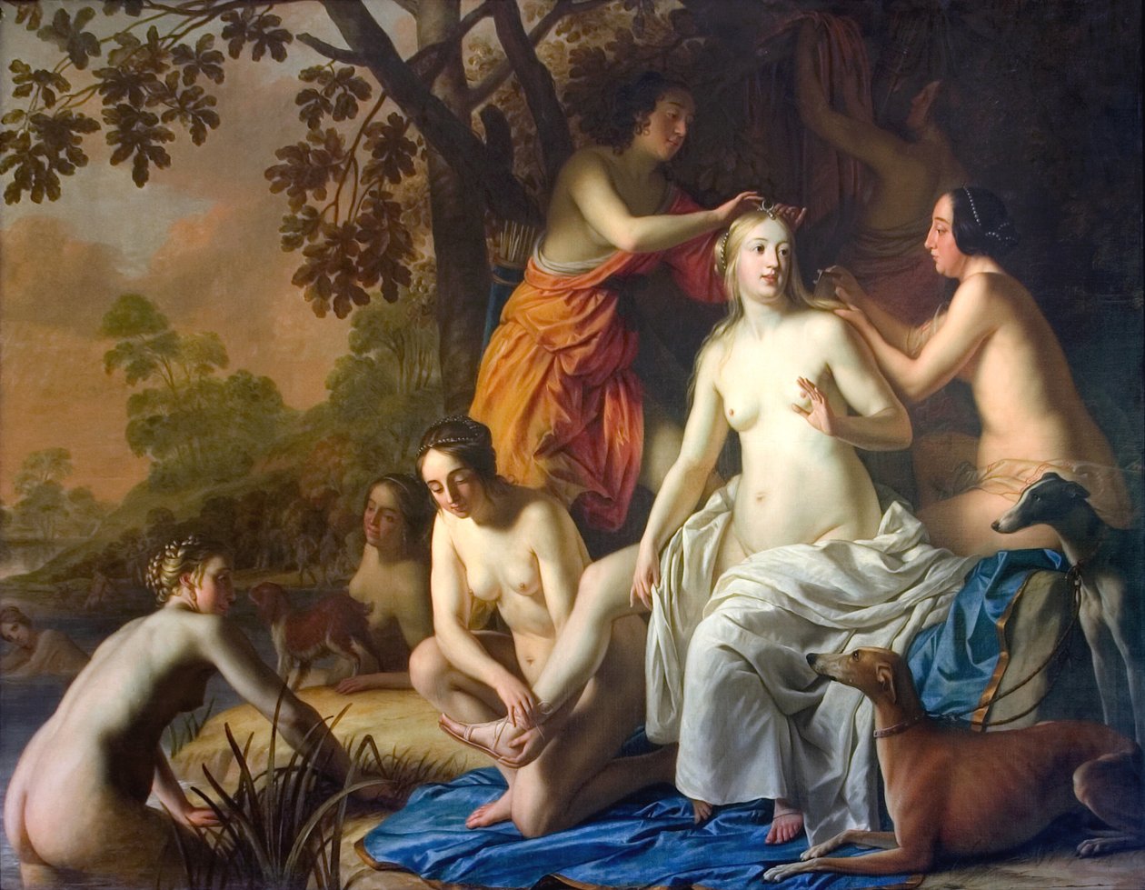 Diana se svými nymfami od Gerard van Honthorst