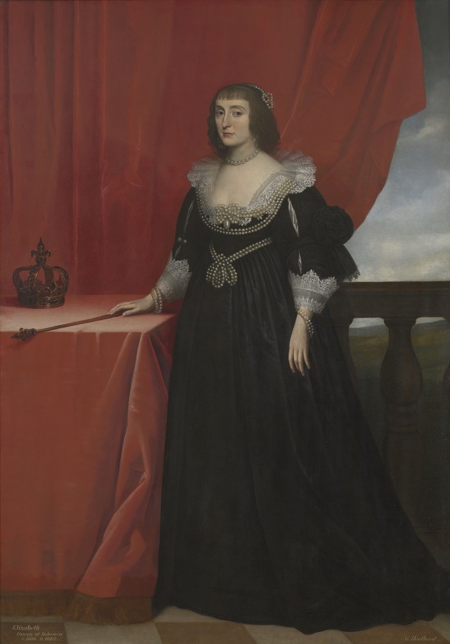 Portrét Alžběty Stuartovny, české královny (1596-1662) od Gerard van Honthorst