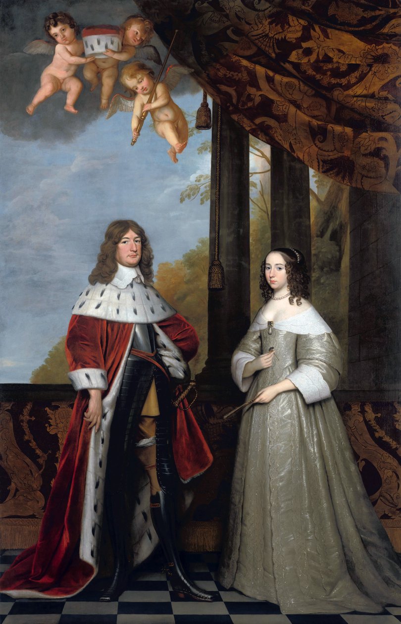 Portrét Fridricha Viléma, braniborského kurfiřta, a jeho manželky Luisy Henrietty, hraběnky z Oranžska-Nassau od Gerard van Honthorst