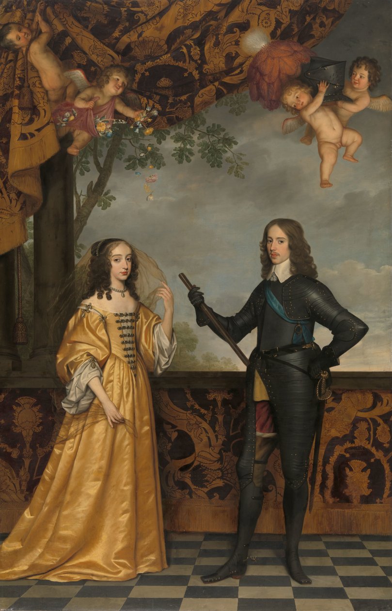 Portrét Willema II (1626-1650), prince Oranžského a jeho manželky Marie Stuartovny (1631-1660) od Gerard van Honthorst