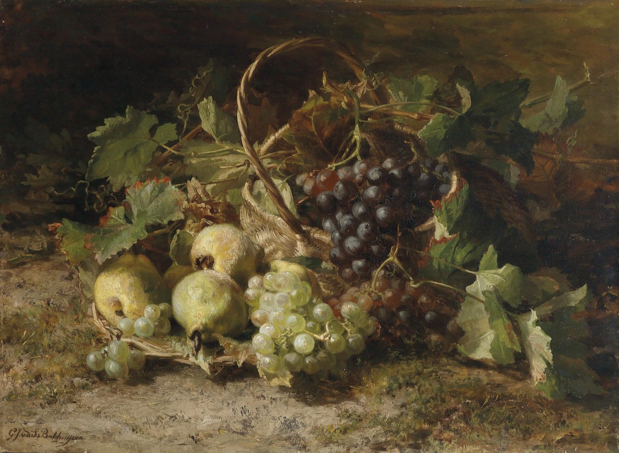 Nizozemsky: Stilleven met druiven en peren Zátiší s hrozny a hruškami od Gerardina Jacoba van de Sande Bakhuyzen