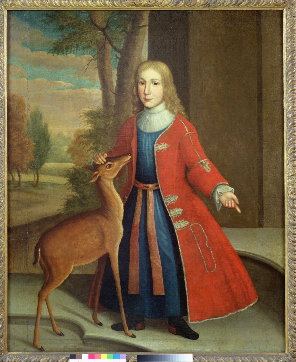 De Peyster Boy with a Fawn, cca 1730-35 (olej na plátně) od Gerardus I Duyckinck