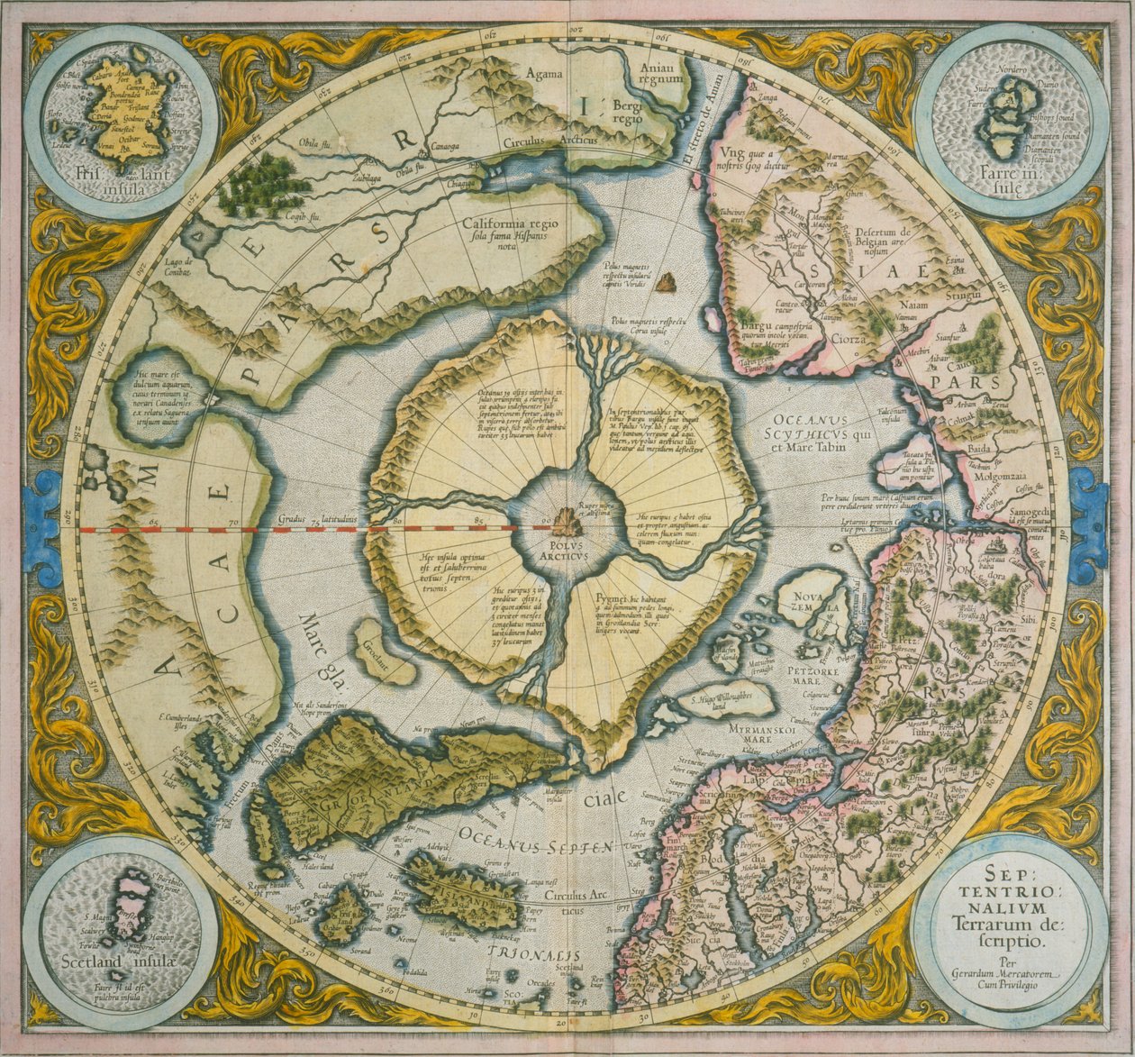 Popis severní krajiny, 1595 od Gerardus Mercator