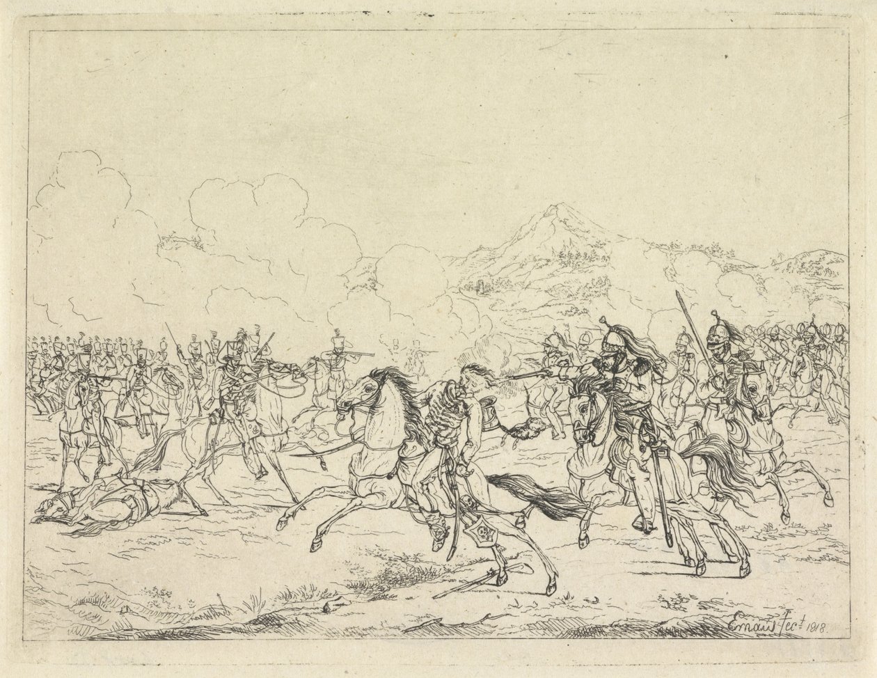 Smrt Fredericka Viléma z Brunswijku, 1815 od Gerardus Emaus de Micault