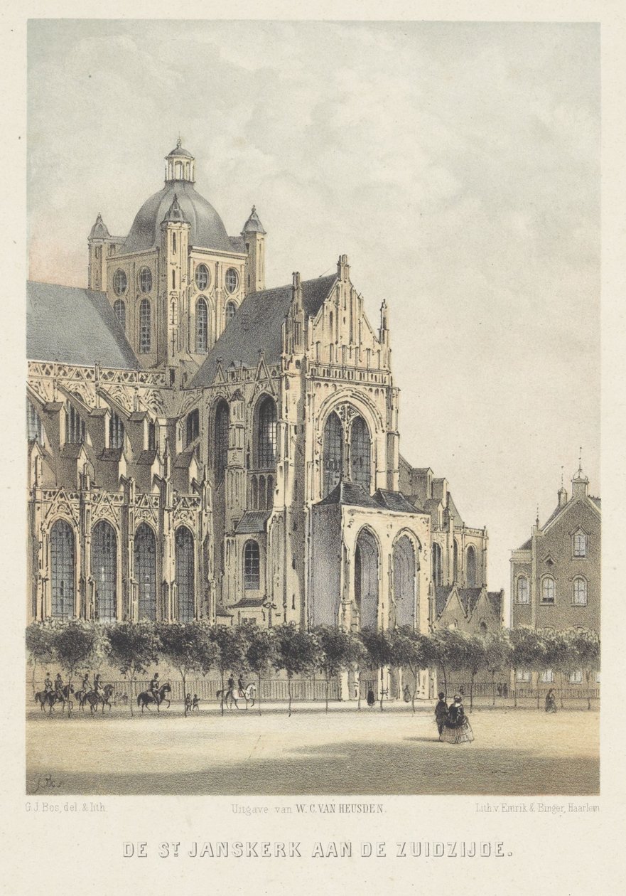 Kostel svatého Jana v Den Bosch Janskerk na jižní straně (titul na objektu) od Gerardus Johannes Bos