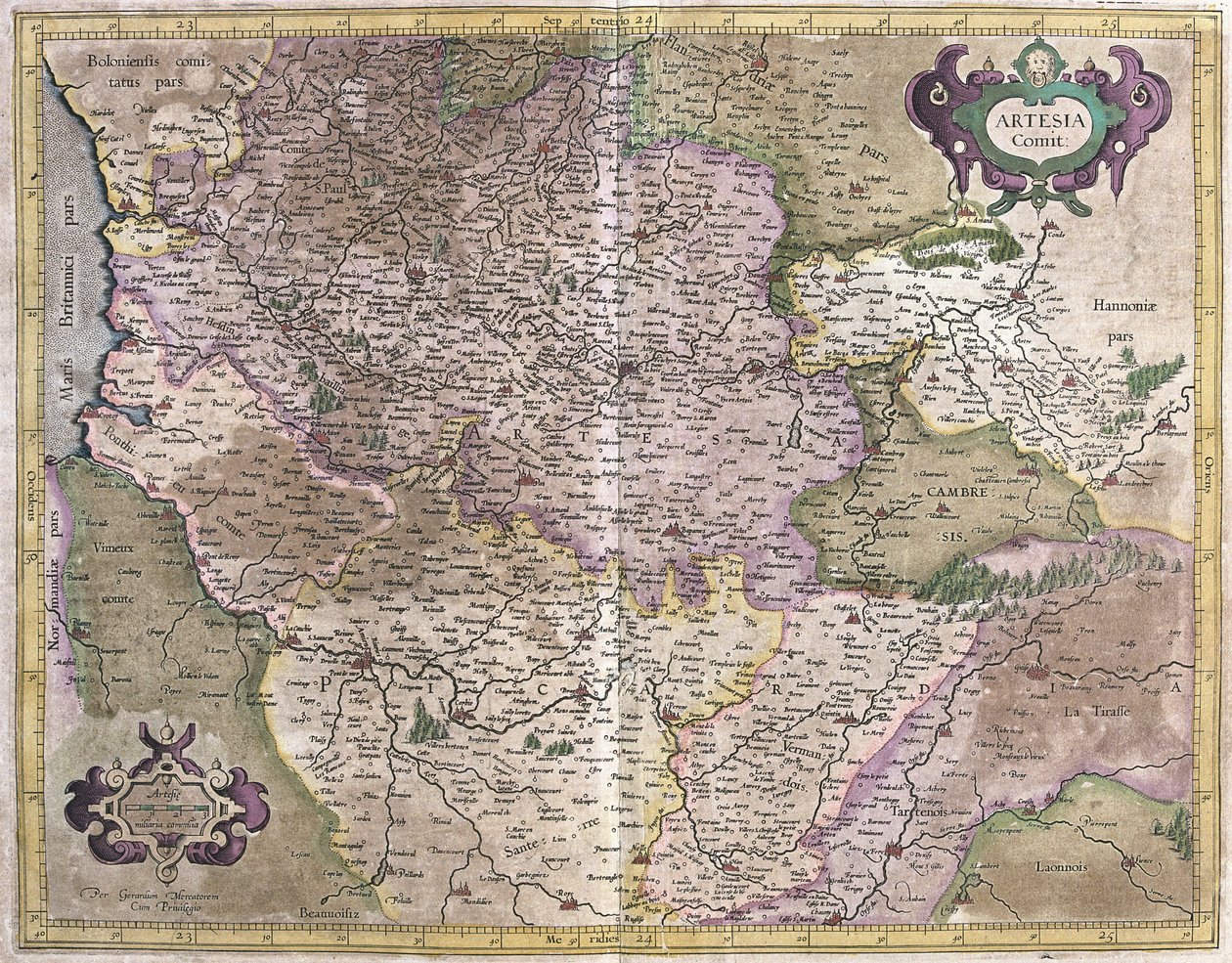 Artois, Francie (rytina od Gerardus Mercator