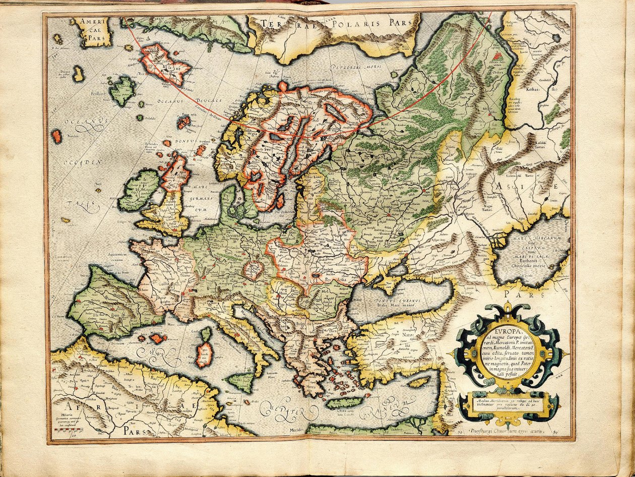 Atlas neboli kosmografické meditace o světě a fugura Evropa: Livonia, Rusko od Gerardus Mercator