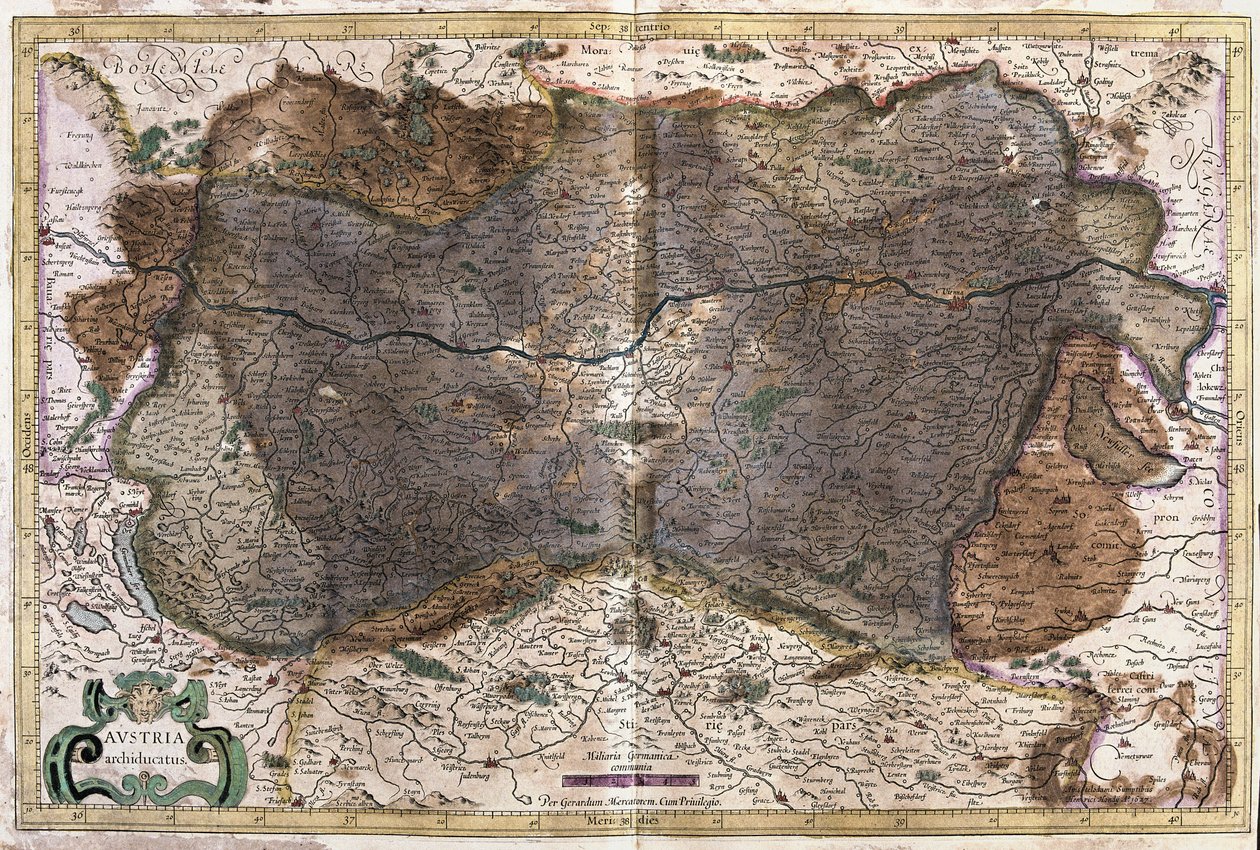 Rakousko (rytina od Gerardus Mercator