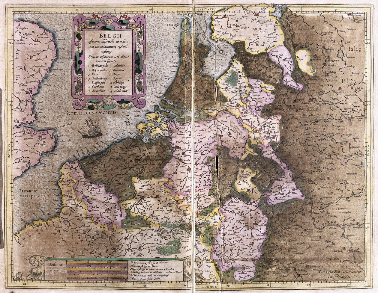Belgie (rytina od Gerardus Mercator
