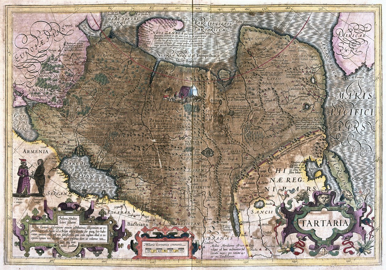 Střední Asie (rytina od Gerardus Mercator