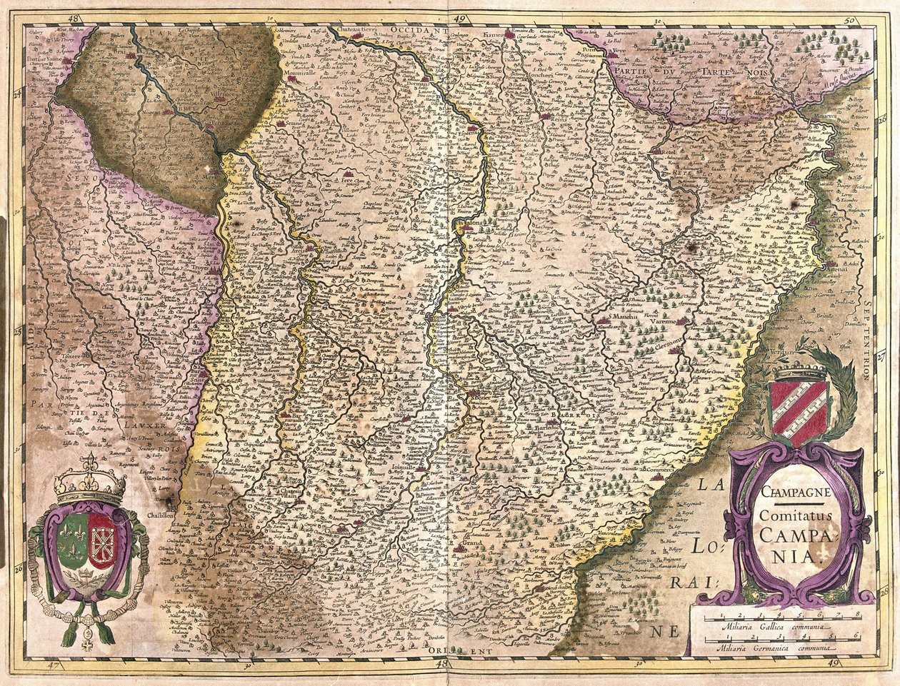 Champagne, Francie (rytina od Gerardus Mercator