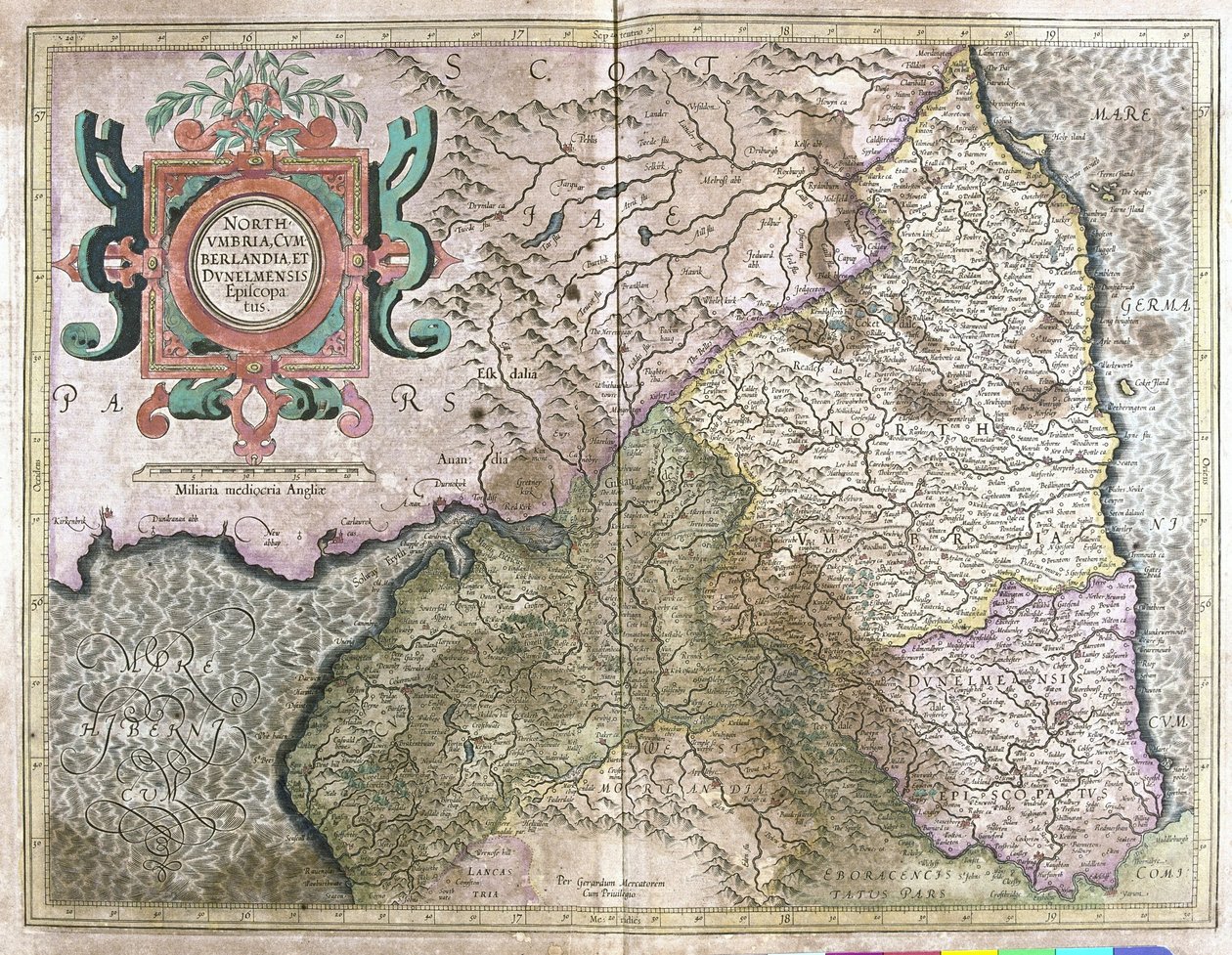 Anglie a Skotsko (rytina od Gerardus Mercator