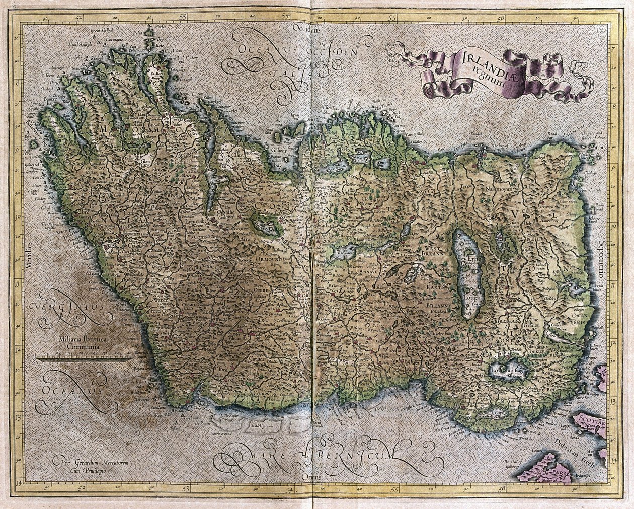Irsko od Gerardus Mercator