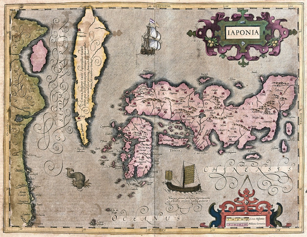 Japonsko (rytina od Gerardus Mercator