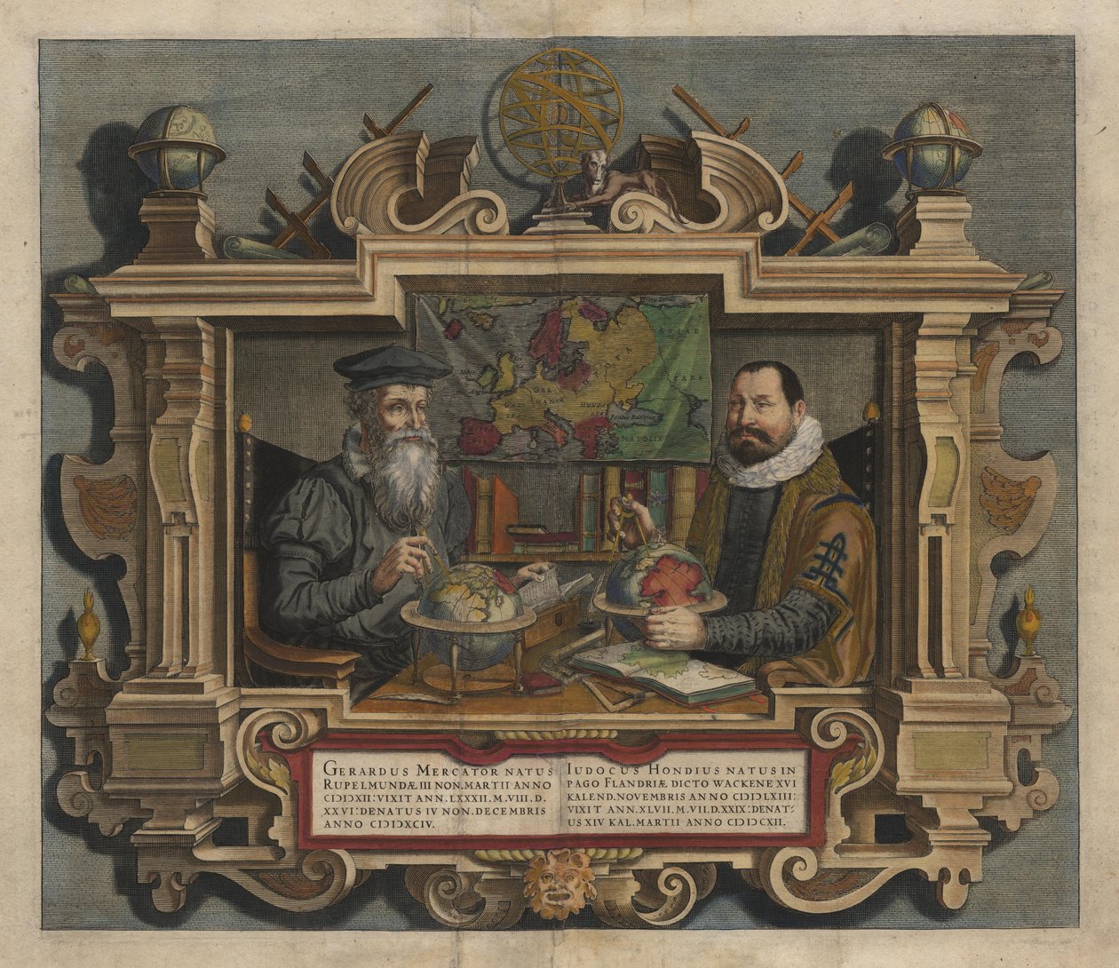 Atlas aneb Kosmografické meditace o stvoření světa a postavě Iceluy. Začal latinsky velmi učený Gerard Mercator, dokončil Jodocus Hondius. od Gerardus Mercator