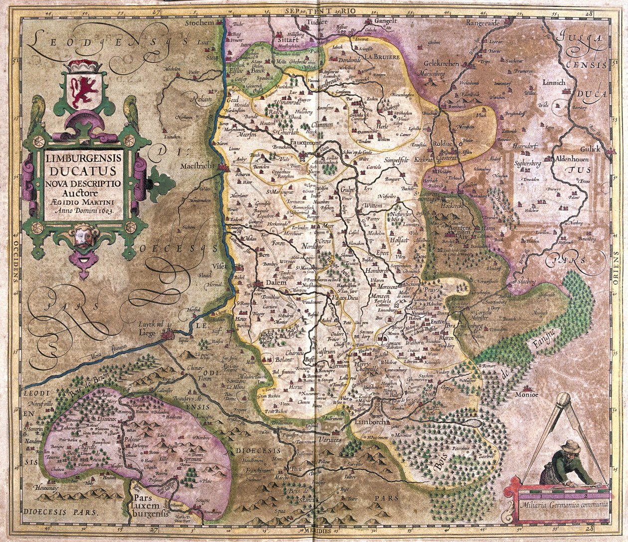 Limburg, Belgie (rytina od Gerardus Mercator