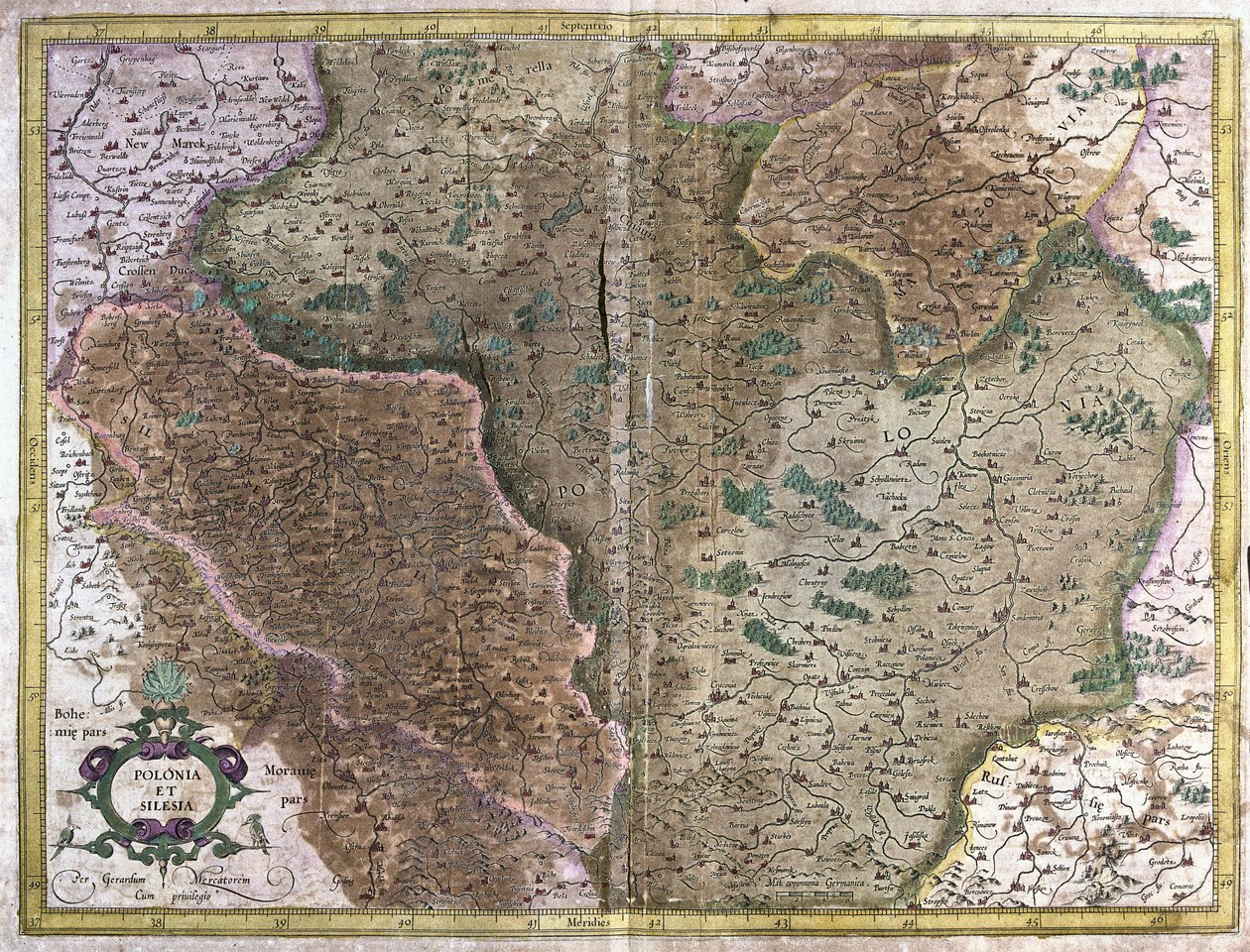 Polsko (rytina od Gerardus Mercator