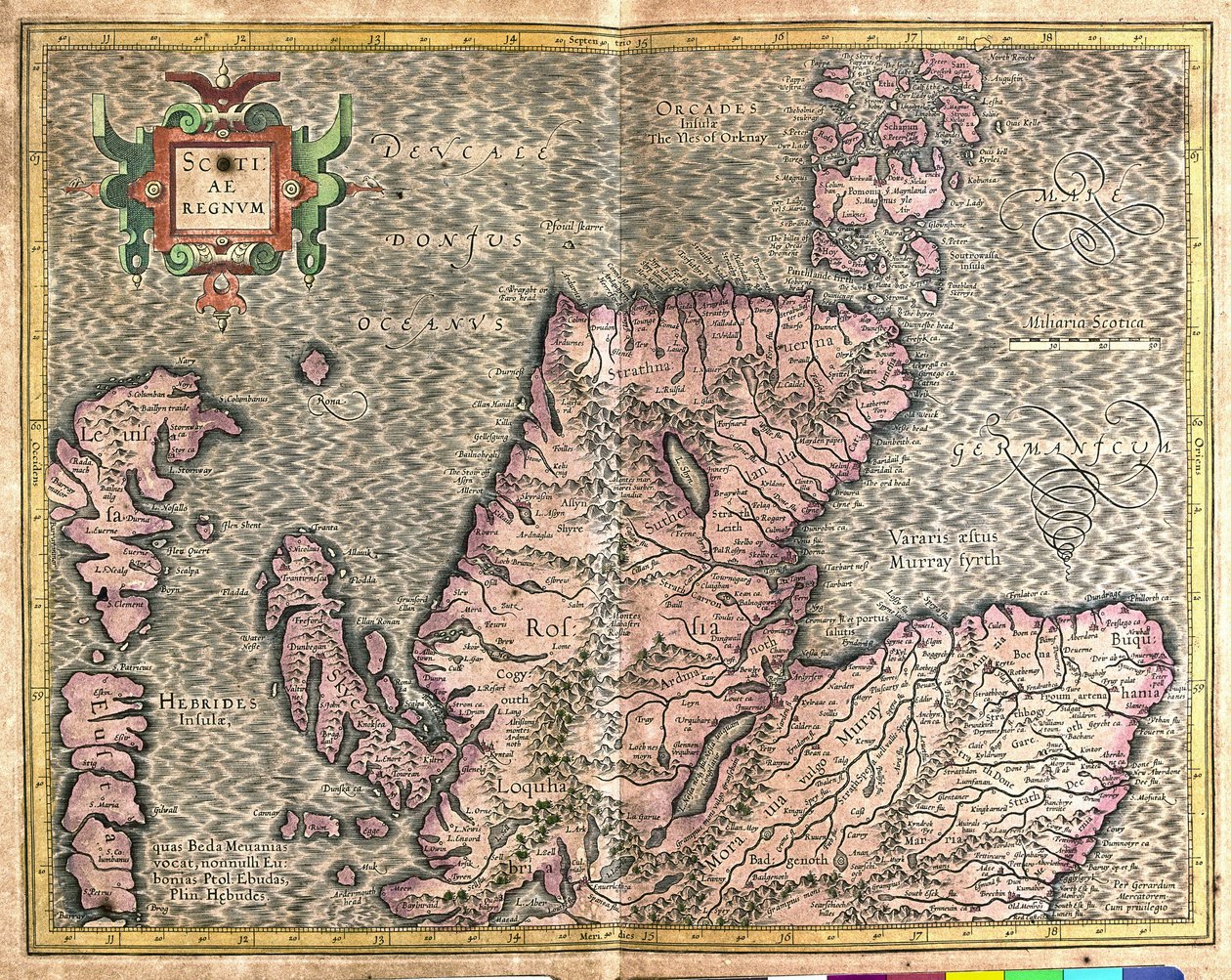 Jižní Skotsko, Velká Británie od Gerardus Mercator