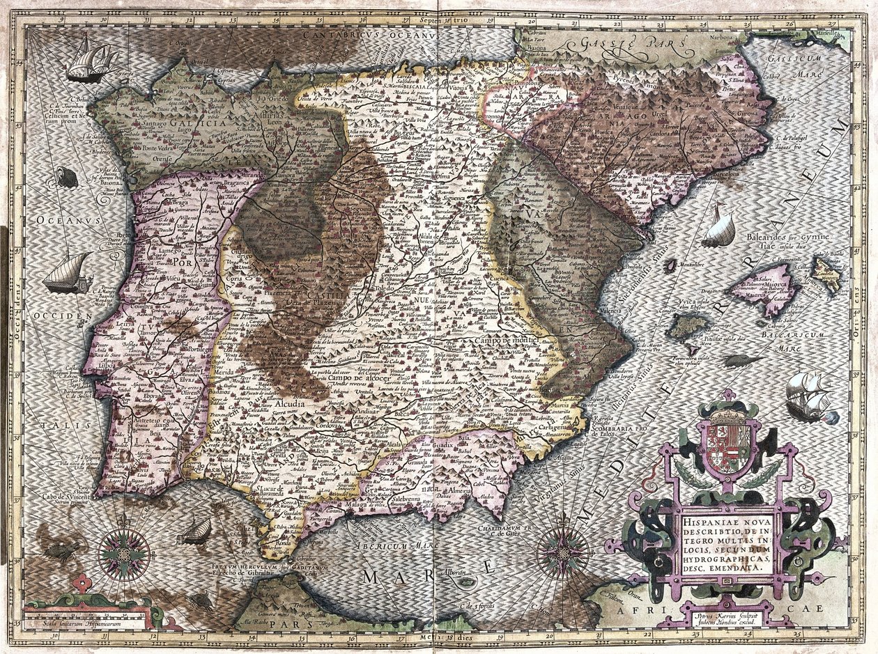 Španělsko (rytina od Gerardus Mercator