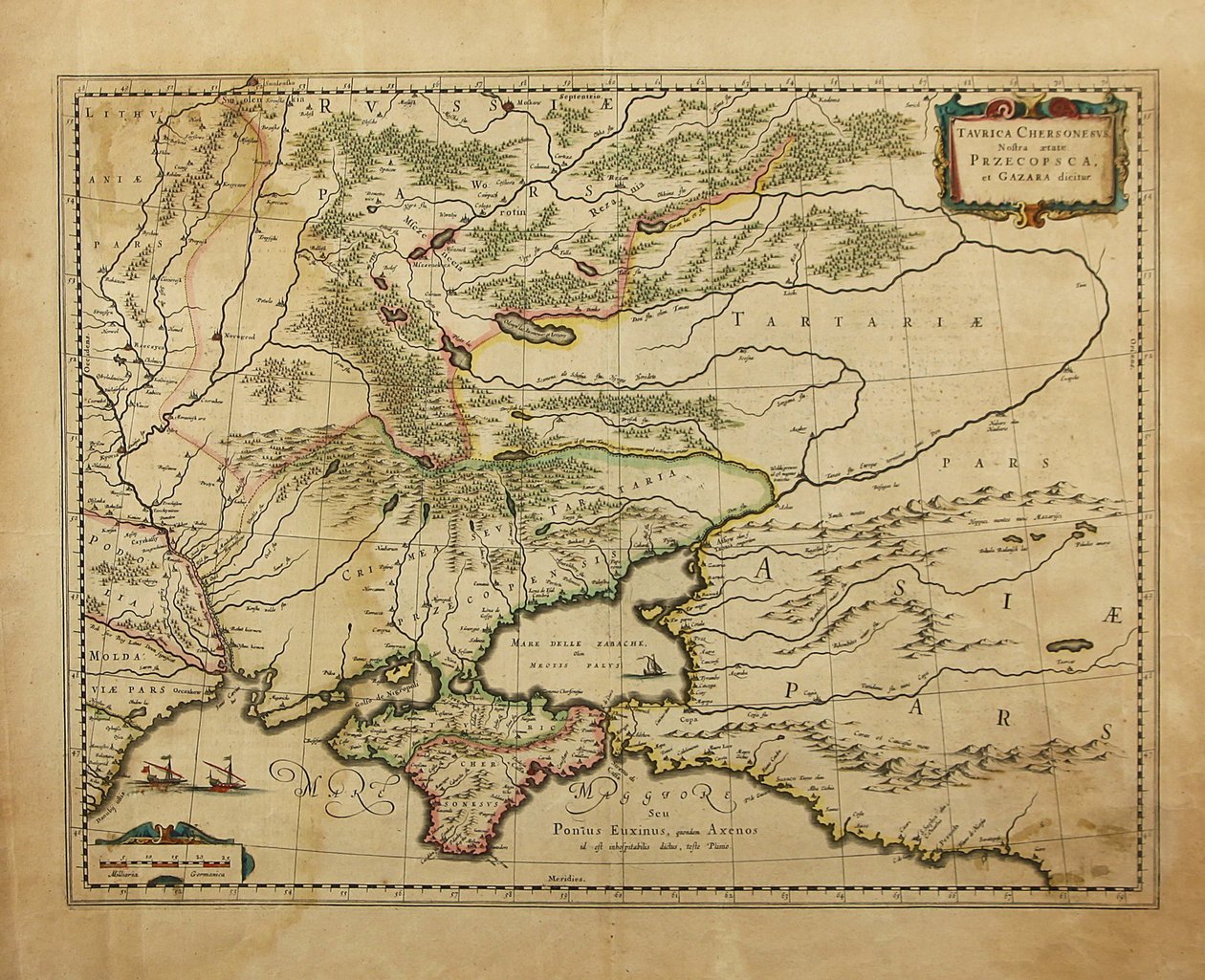 Taurica Chersonesus. Mapa Krymu, 1595 od Gerardus Mercator