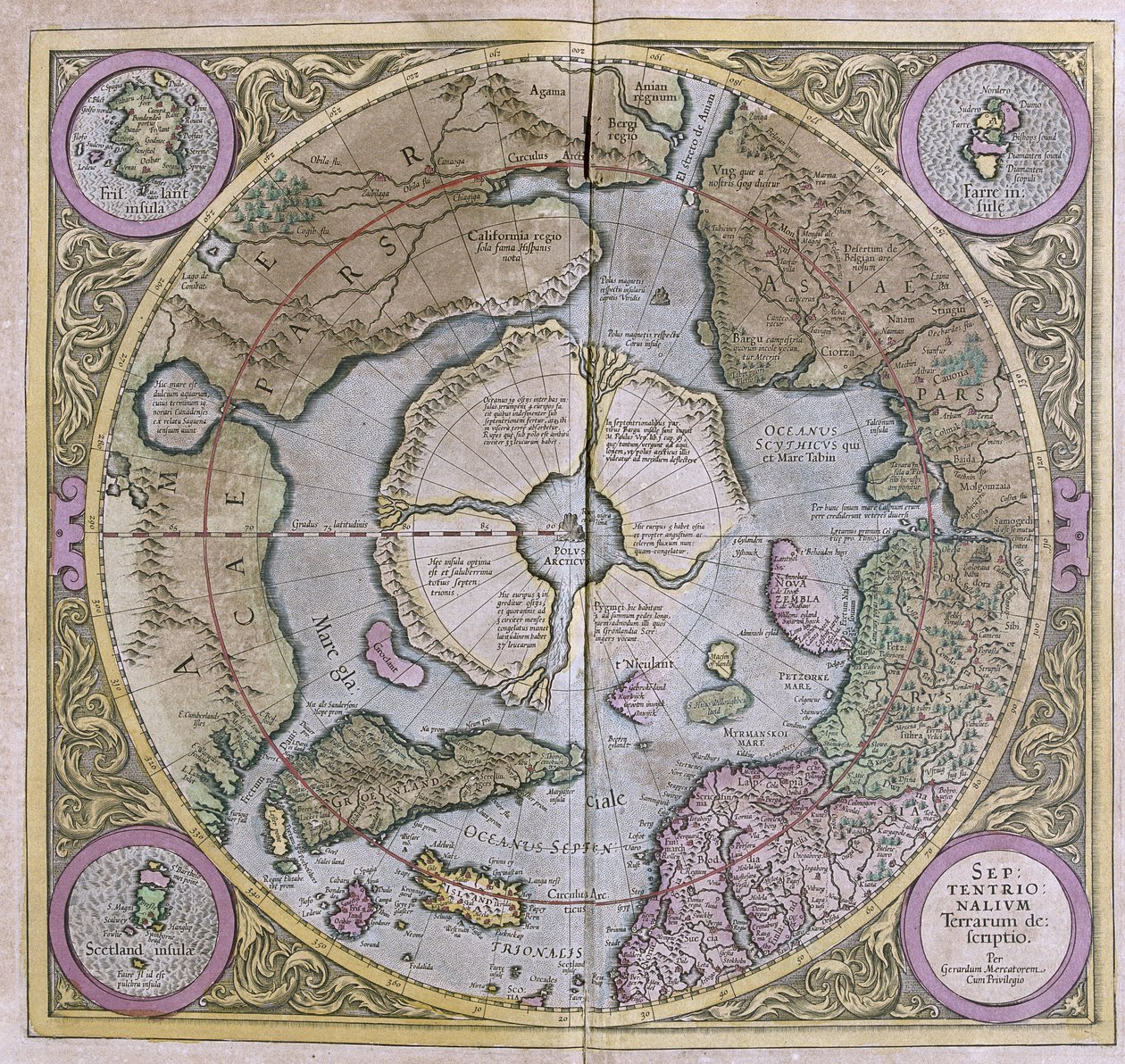 Severní polární oblasti od Gerardus Mercator