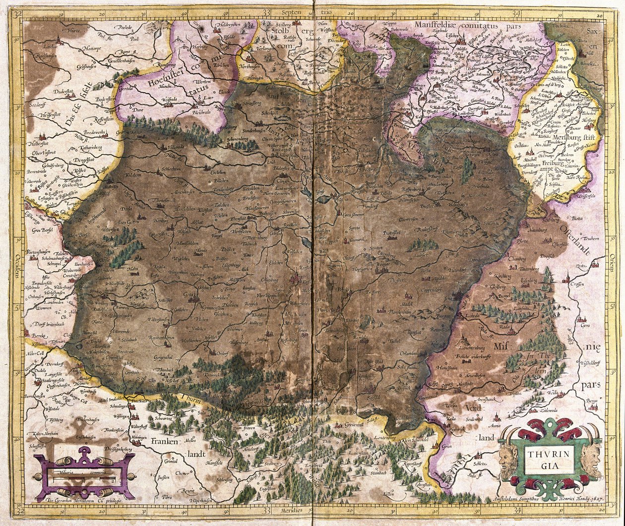 Thuringen, Německo (rytina od Gerardus Mercator