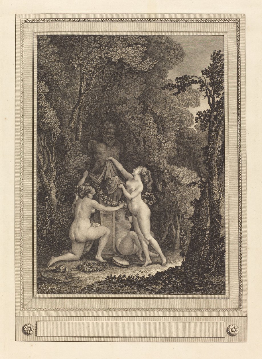 Pečlivé nymfy od Geraud Vidal after Nicolas Lavreince