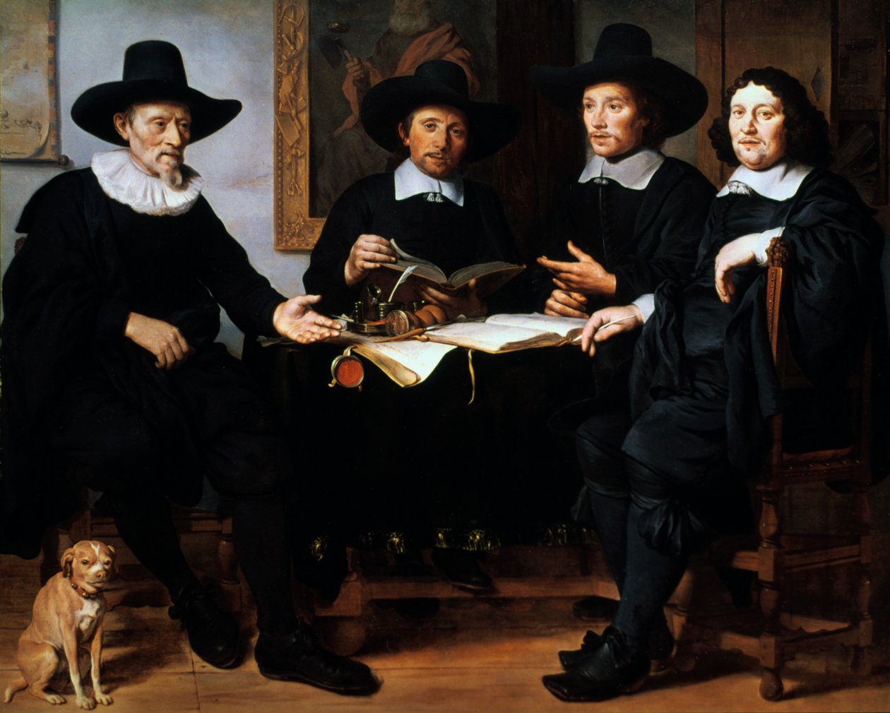 Čtyři důstojníci Amsterodamského cechu bednářů a vinařů, 1657. od Gerbrand van den Eeckhout