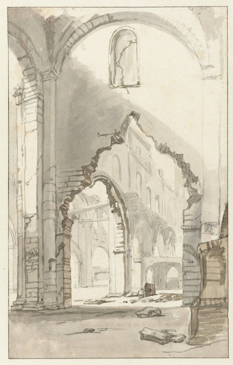 Interiér Nieuwe Kerk v Amsterdamu po velkém požáru v roce 1645 od Gerbrand van den Eeckhout