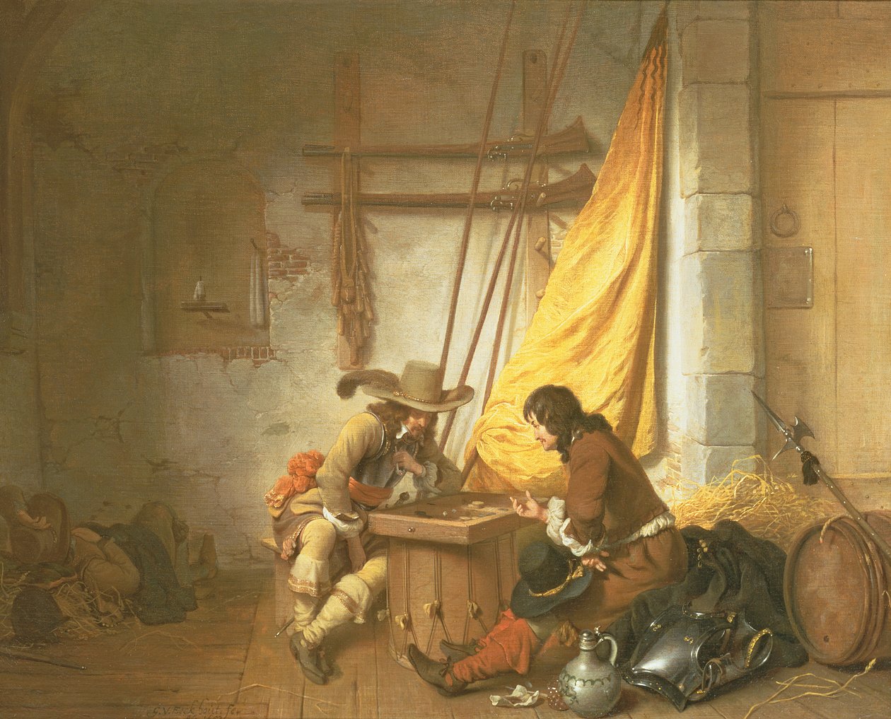 Vojáci hrají Tric-Trac, 1653 od Gerbrand van den Eeckhout