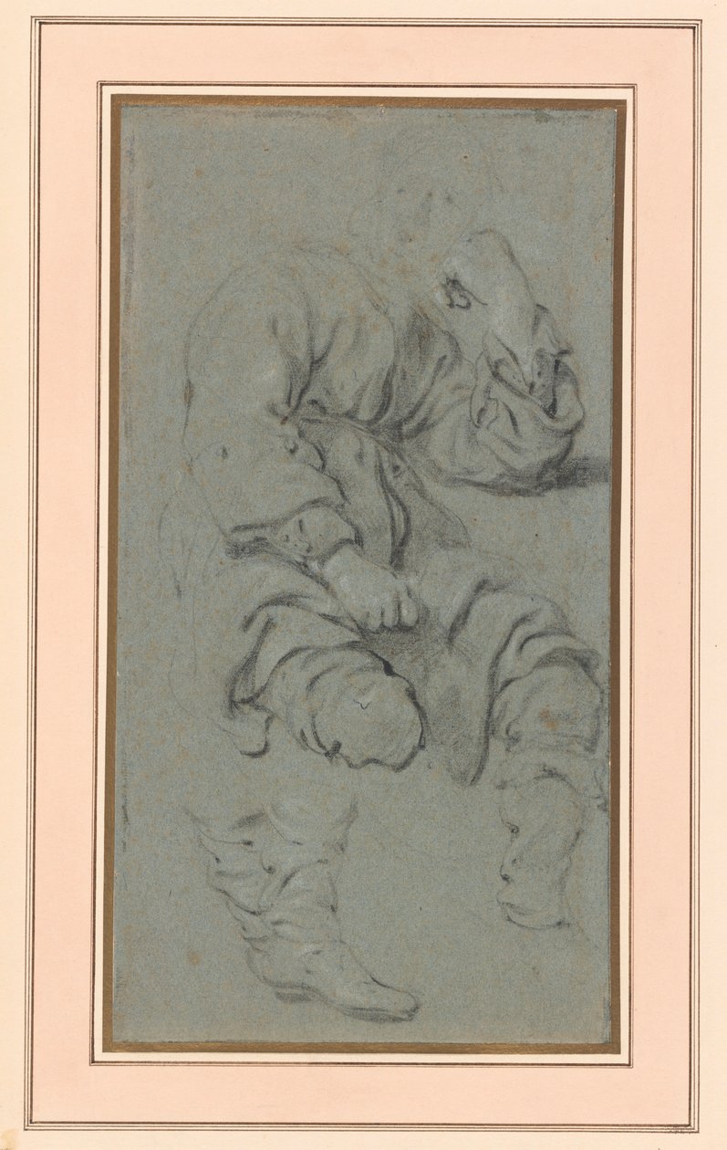 Studie sedícího muže pro postavu na obraze Proroka Elizea a Šunamitky na hoře Karmel (Národní muzeum, Varšava inv. M.Ob.551 MNW) od Gerbrand van den Eeckhout