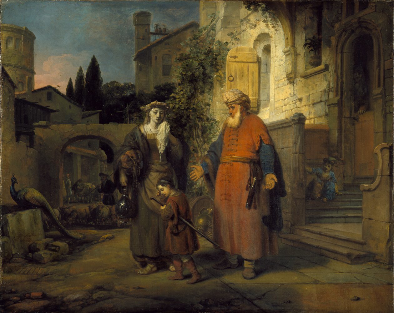 Vyhnání Hagar a Ismaela, 1666 od Gerbrand van den Eeckhout
