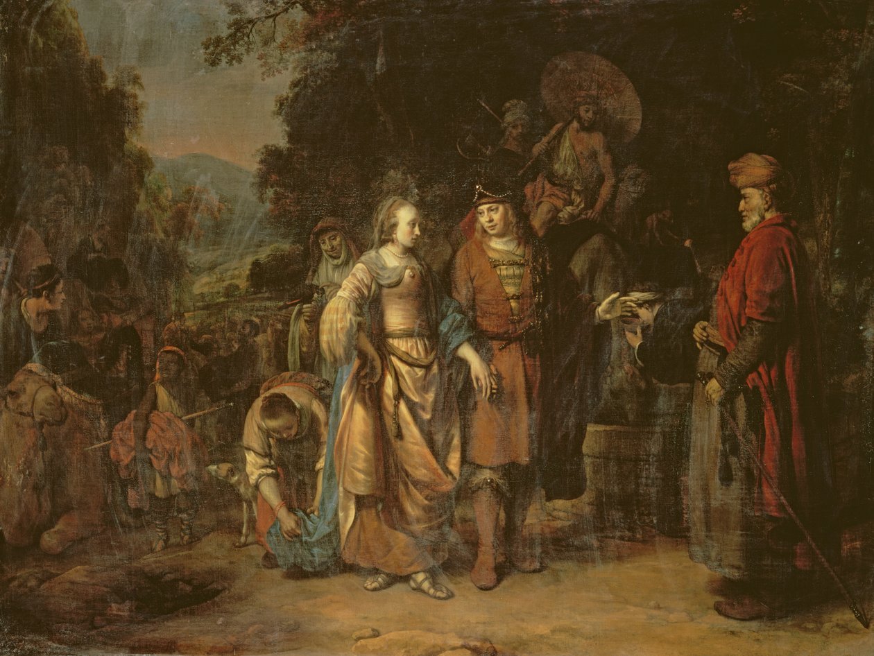 Isaac a Rebecca u studny Lahai-roi od Gerbrandt van den Eeckhout