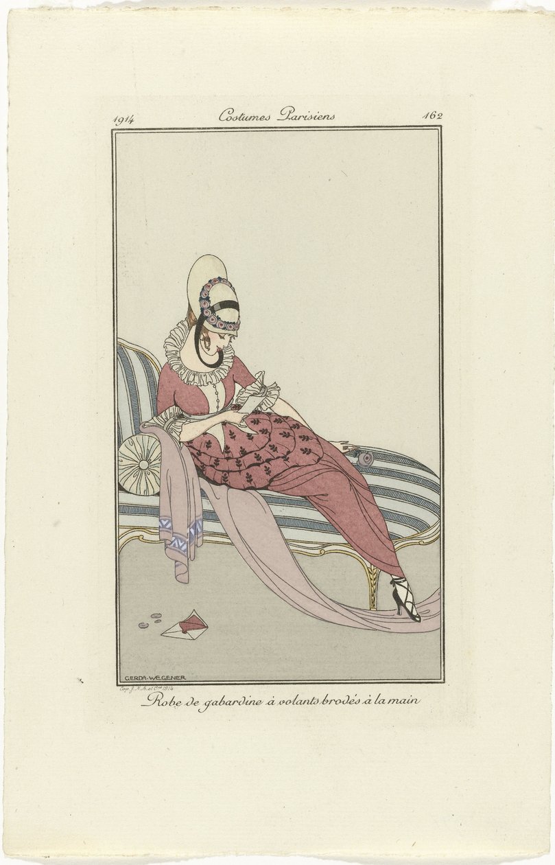Journal des Dames et des Modes, Costumes Parisiens, 1914, č. 162: Gabardin (...) od Gerda Wegener