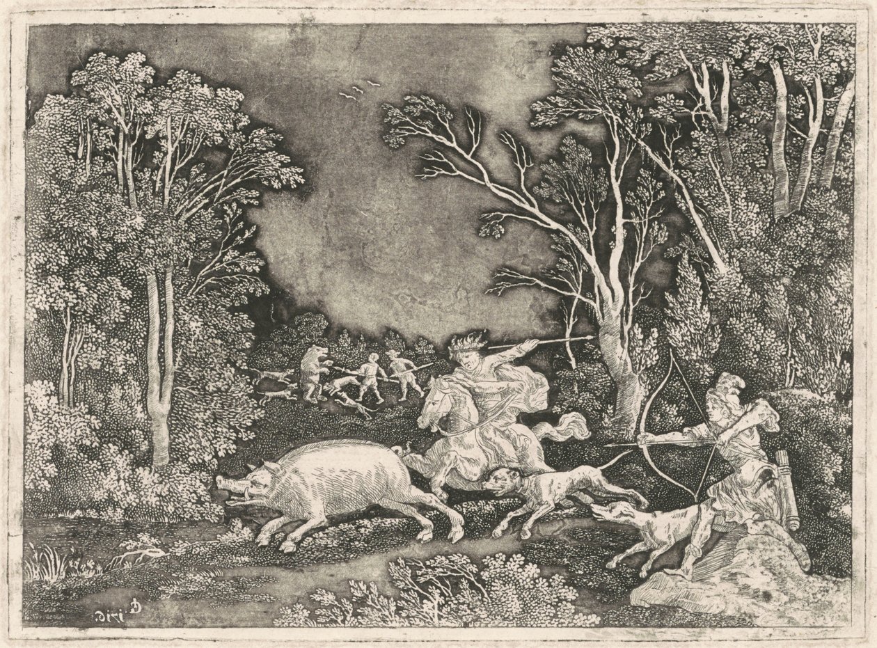 Starožitný lov na kance od Gerhard Janssen