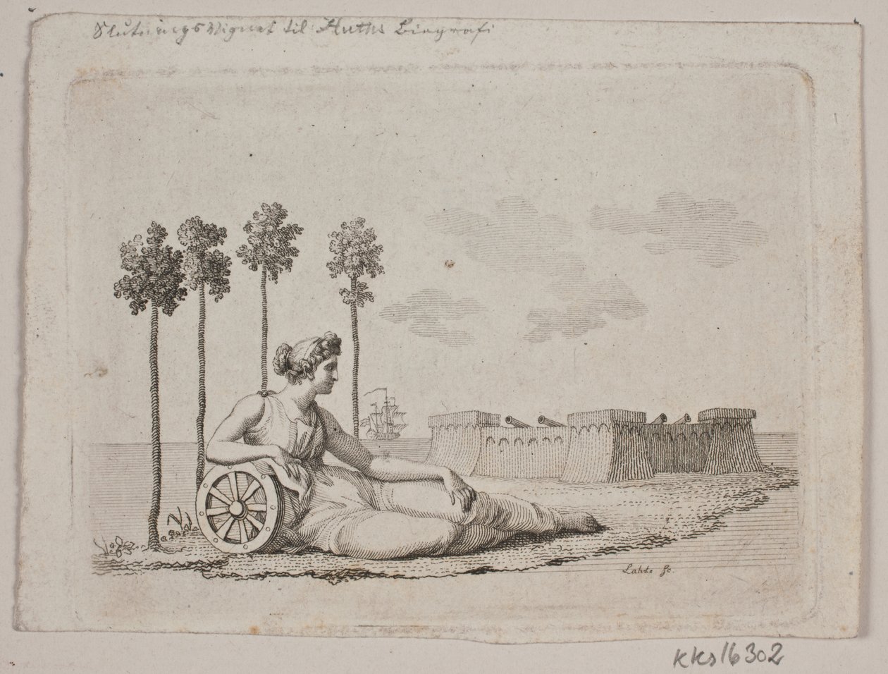 Ležící žena pevností od Gerhard Ludvig Lahde