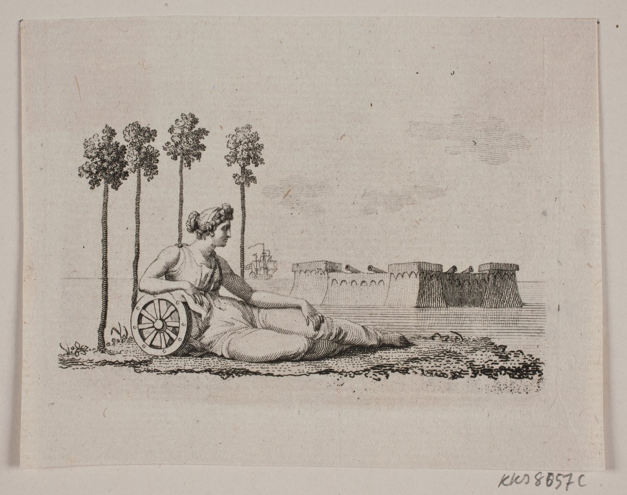Ležící žena pevností od Gerhard Ludvig Lahde