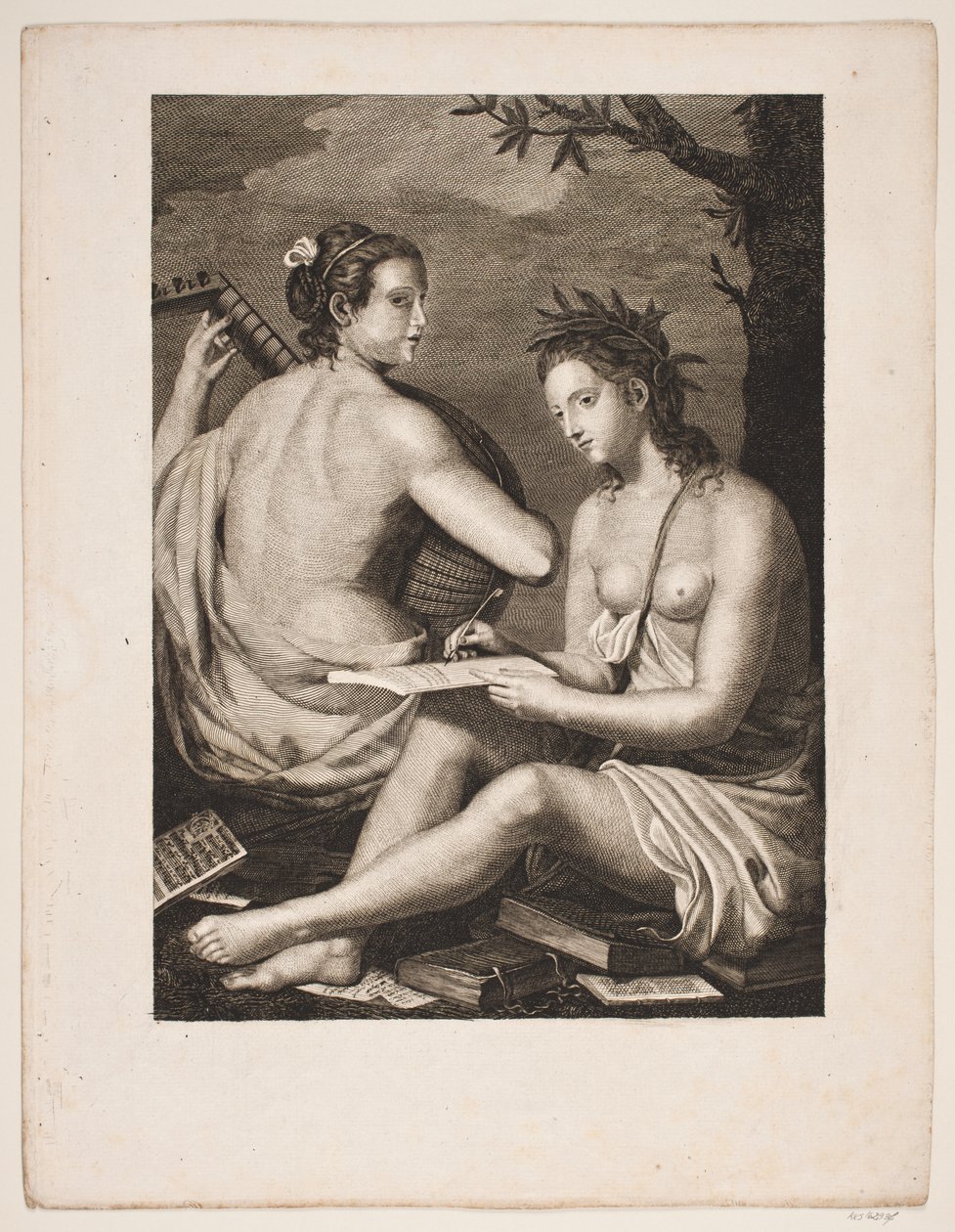 Terpsichore a Kalliope od Gerhard Ludvig Lahde