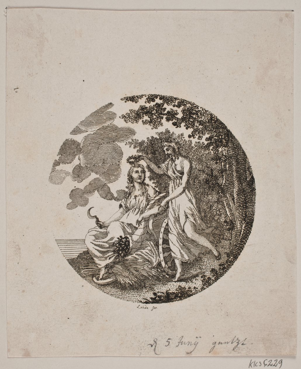 Titulní viněta pro Flora of Denmark a Holstein od Gerhard Ludvig Lahde