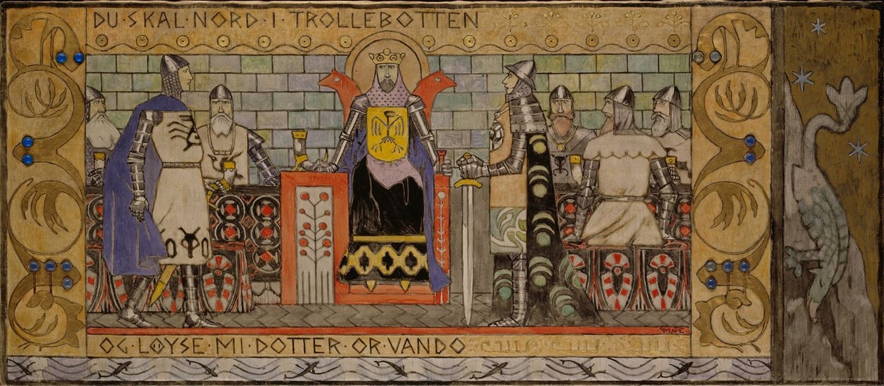 Åsmund v královské síni od Gerhard Munthe