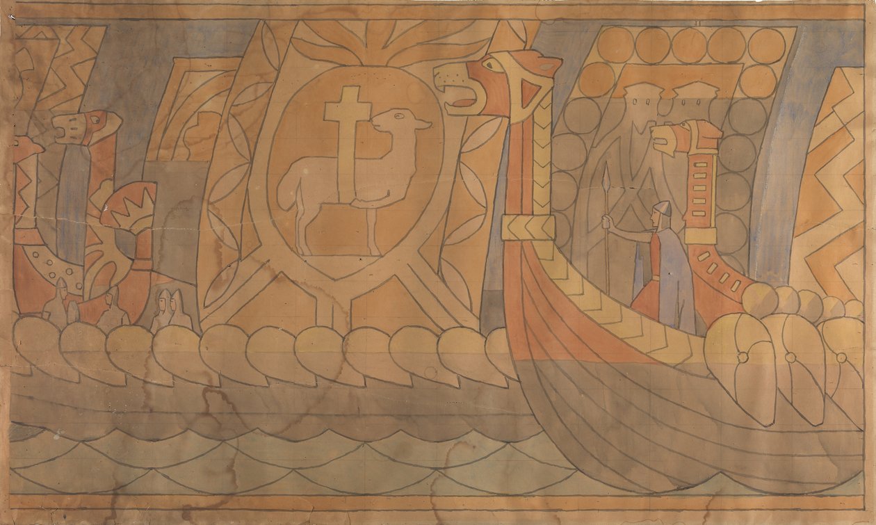 Folklorní kresba, 1895-1898. od Gerhard Munthe