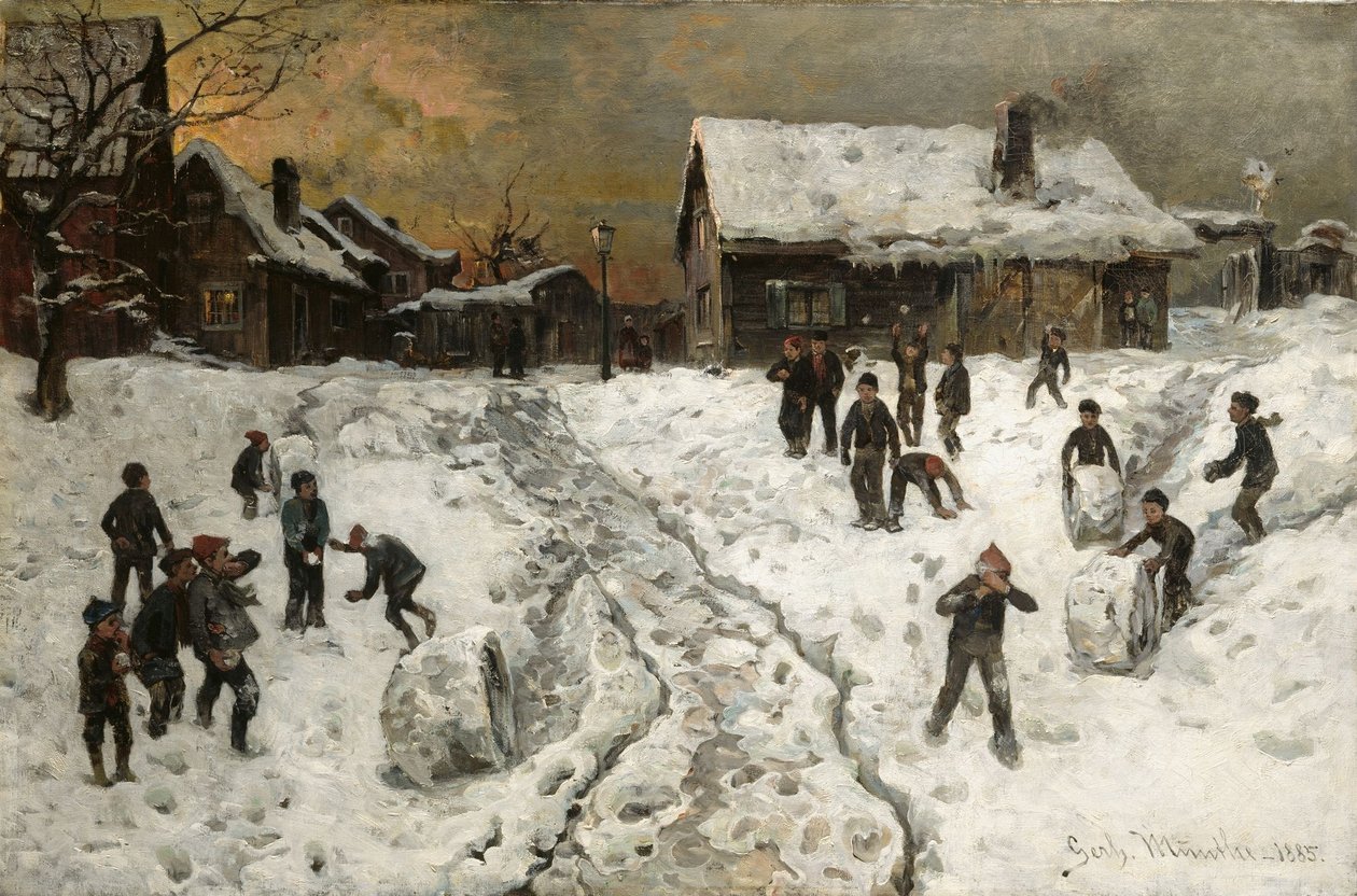 Házení sněhových koulí od Gerhard Munthe