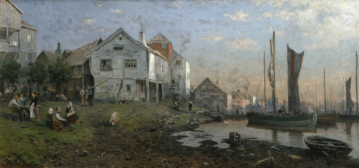 Ráno v rybářské vesnici od Gerhard Peter Frantz Vilhelm Munthe
