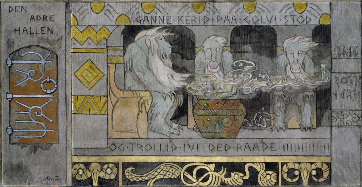 Druhý sál - Munthe, Gerhard (1849-1929) - 1902-1904 - Olej na plátně - 62,5x119,5 - Národní muzeum umění, Oslo od Gerhard Peter Frantz Vilhelm Munthe