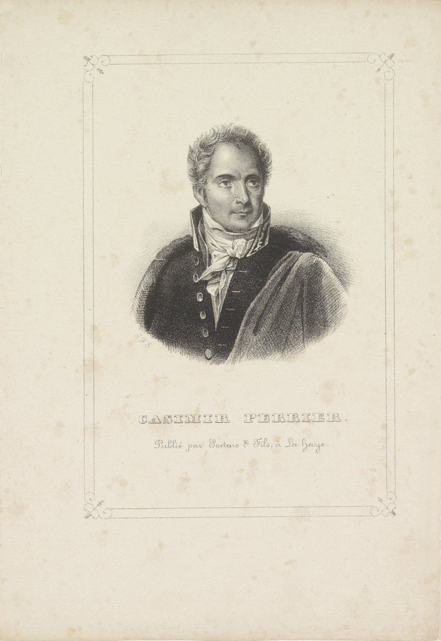 Portrét Casimira Pierra Périera Série portrétů od Soetens & Fils z roku 1838 (název série) od Gerhardus Fredericus Eilbracht