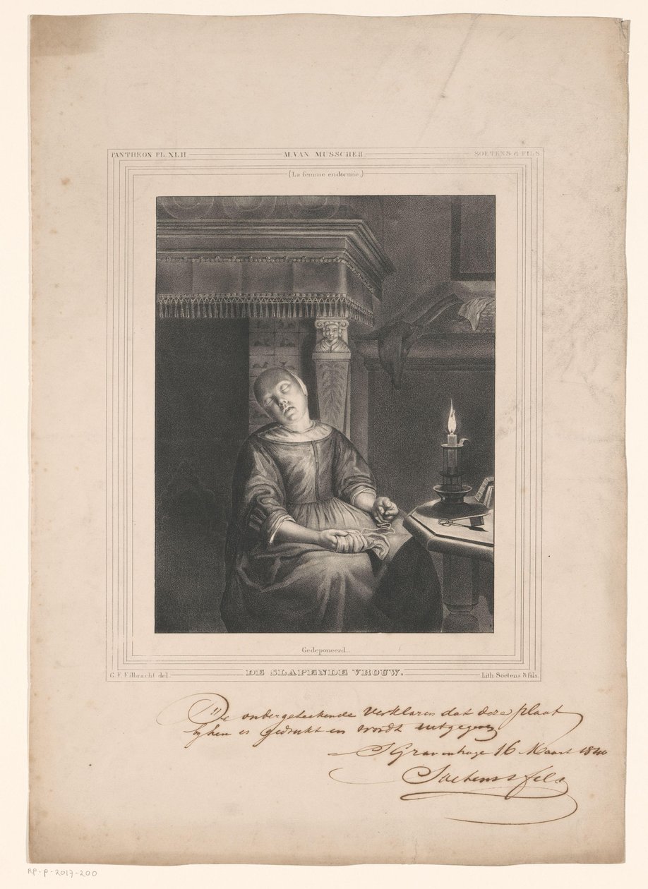 spící žena od Gerhardus Fredericus Eilbracht