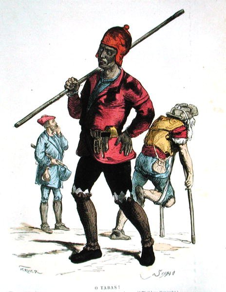 Kominík v 15. století (barevné rytí) od Gerlier (after)